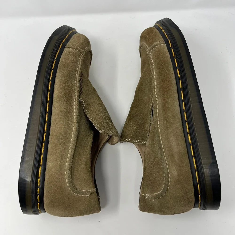 Dr Martens Men's Brown Slip-On Suede Loafers Size 8UK HTF‎ Y2K Made in England